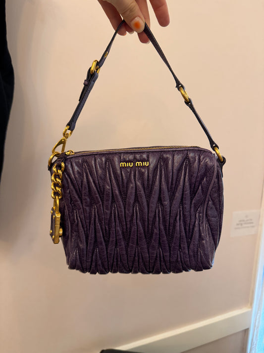 VTG MIU MIU Petite Matelasse Purple Bag