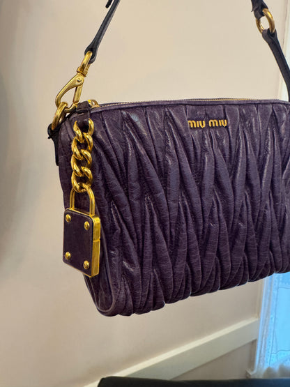 VTG MIU MIU Petite Matelasse Purple Bag