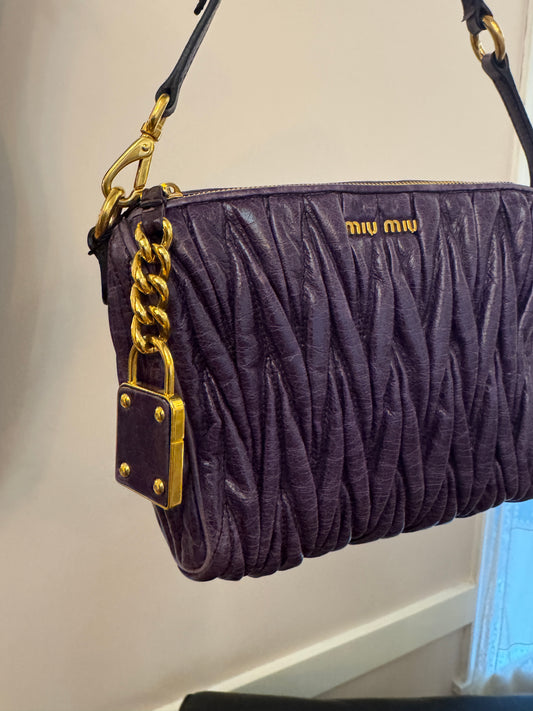 VTG MIU MIU Petite Matelasse Purple Bag