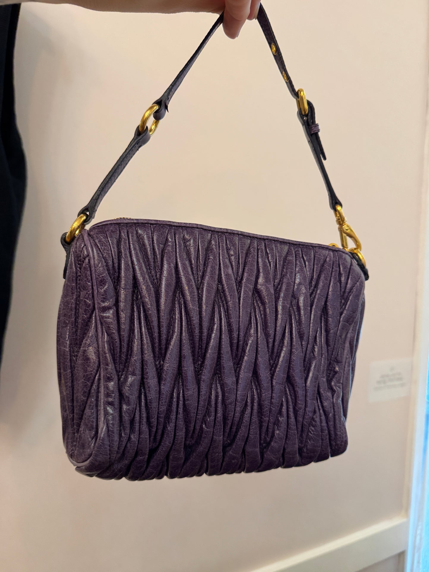 VTG MIU MIU Petite Matelasse Purple Bag