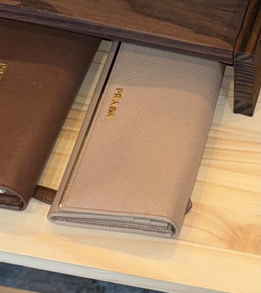 CC PRADA Beige + Gold Large Wallet