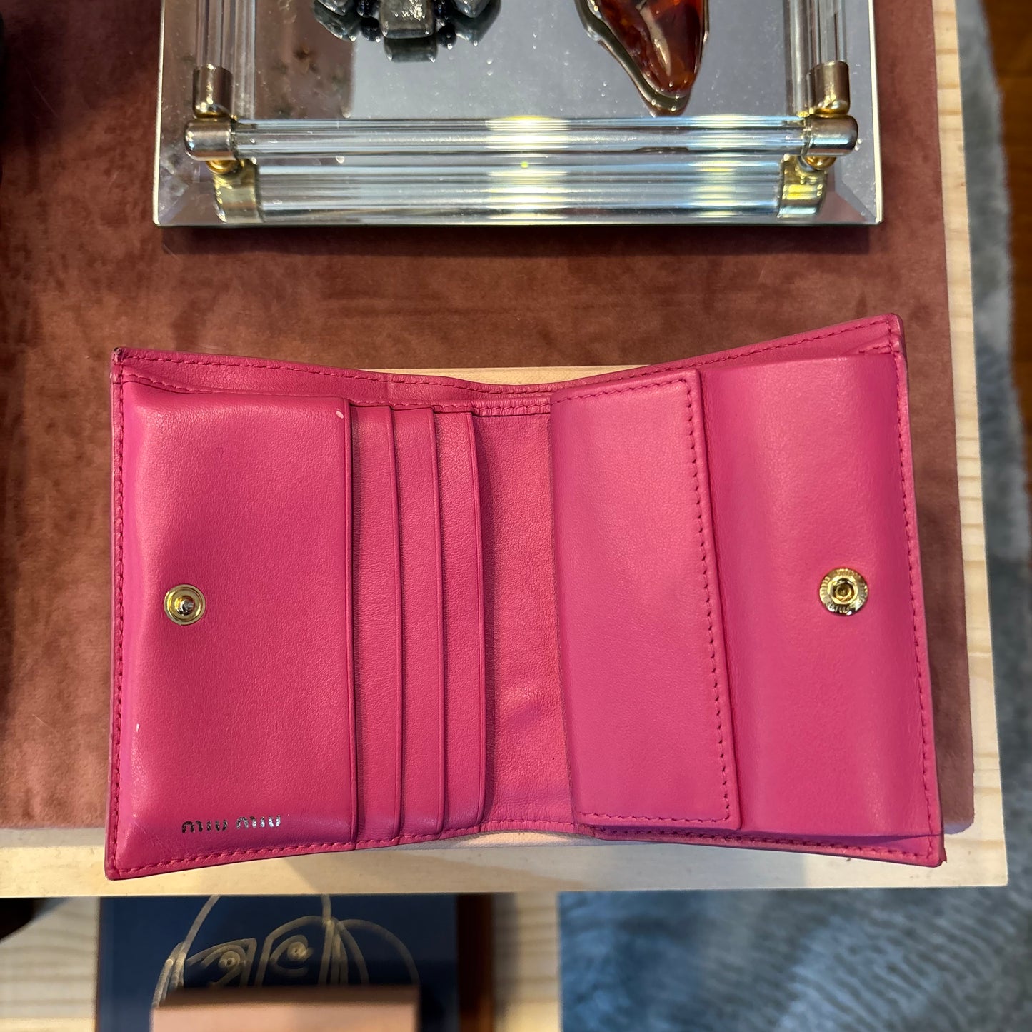 MIU MIU Pink Daisy Wallet