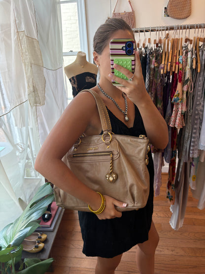 2000s MIU MIU Tan Vitello Leather Bag w/Heart Charm