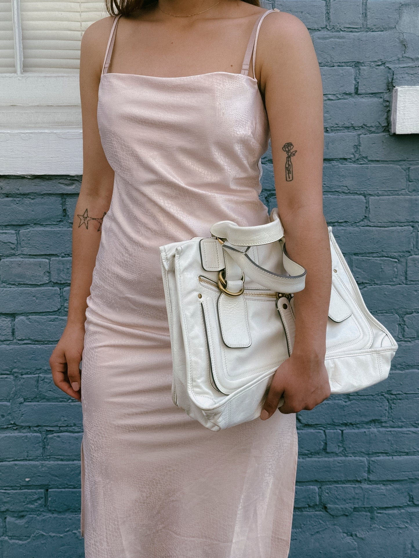 2000s CHLOE Bay Ivory Leather Bag