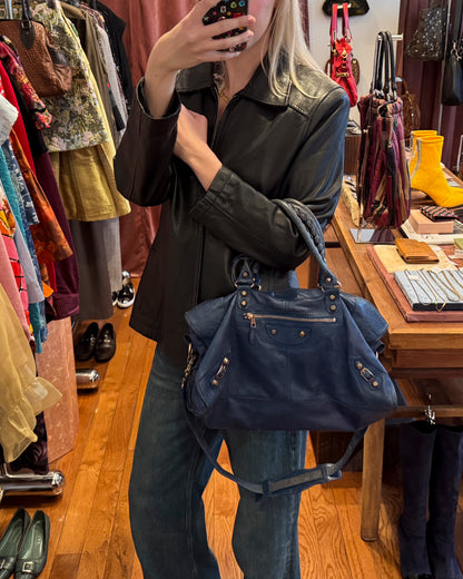 2000s BALENCIAGA Bleu Cobalt Giant 12 Part Time Bag
