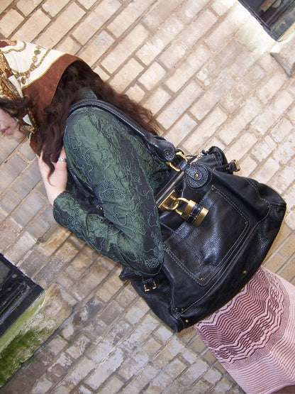 2000s CHLOE Black Medium Paddington Shoulder Bag