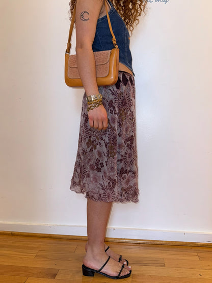 90s CELINE Macadam Suede Flap Shoulder Bag