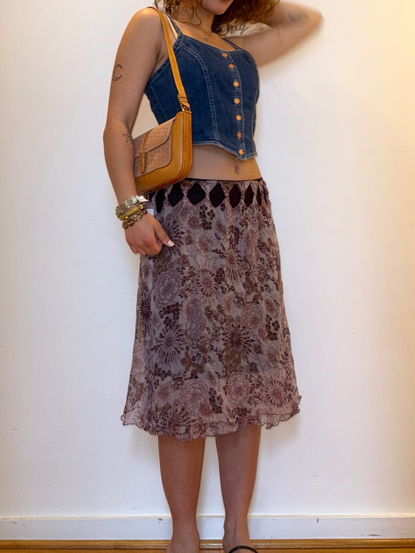 90s CELINE Macadam Suede Flap Shoulder Bag