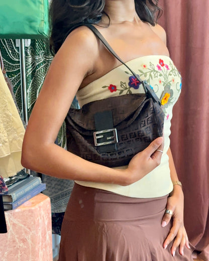 2000s FENDI Zucca Mamma Baguette Shoulder Bag