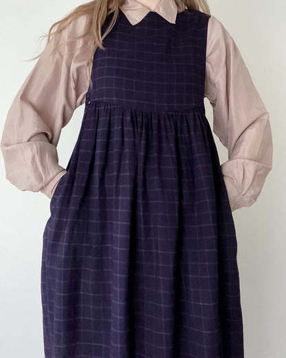 Vintage Purple Plaid Dress (S/M)