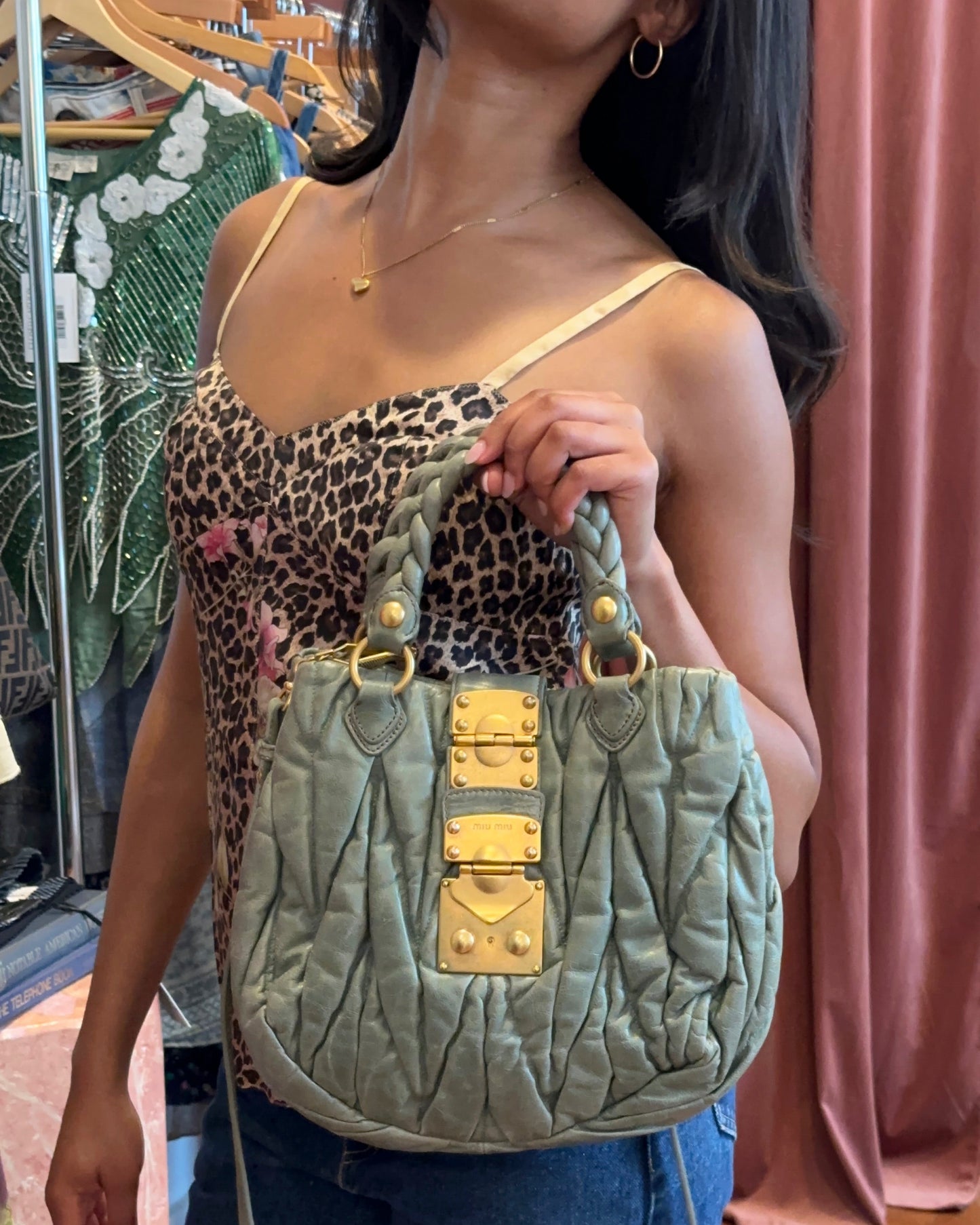 2000s MIU MIU Sage Matelasse Bag