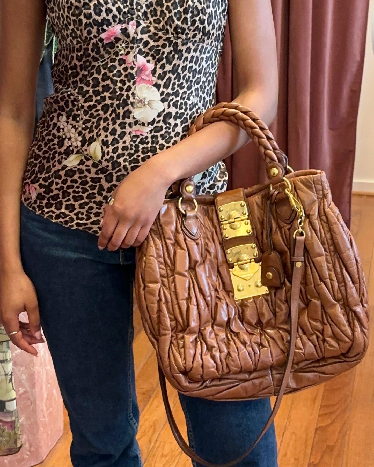 2000s MIU MIU Cognac Medium Matelasse Bag