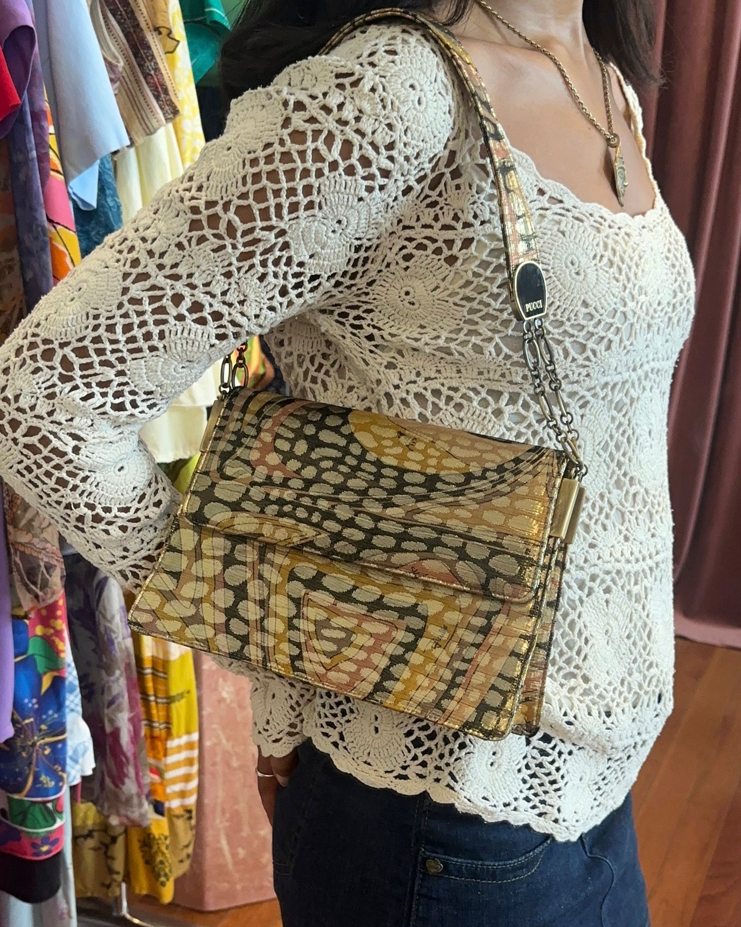 2000s EMILIO PUCCI Christian Lacroix Era Metallic Brocade Bag