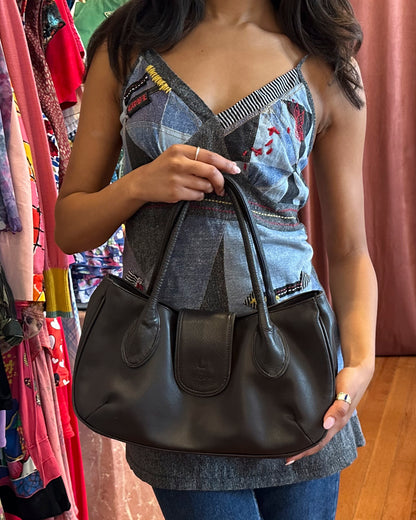 90s U by UNGARO Deep Brown Leather Bag
