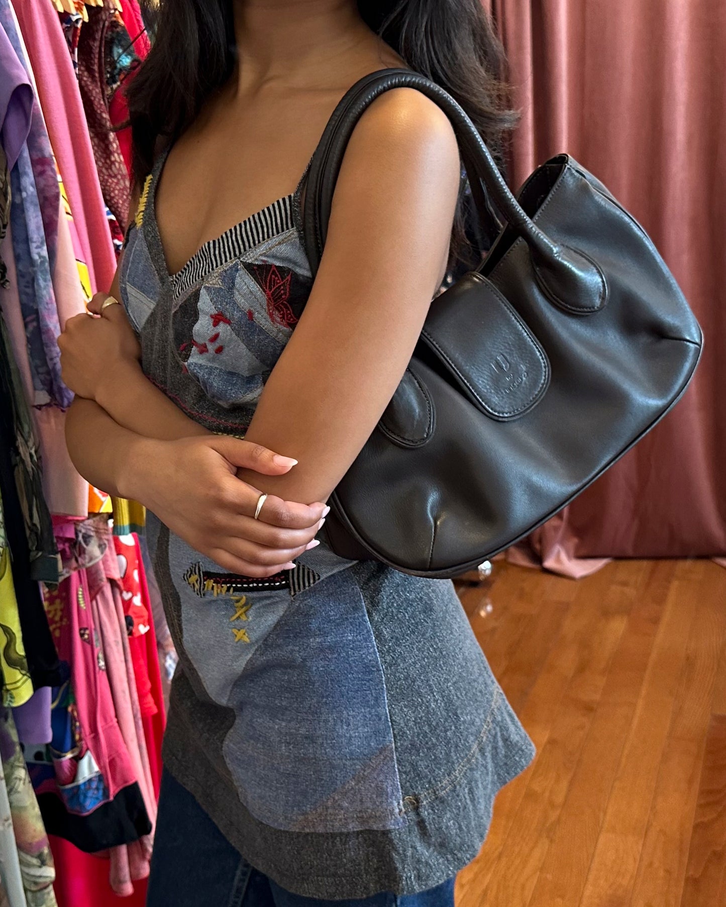 90s U by UNGARO Deep Brown Leather Bag