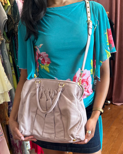 2000s MIU MIU Vitello Lux Pleated Lilac Bag