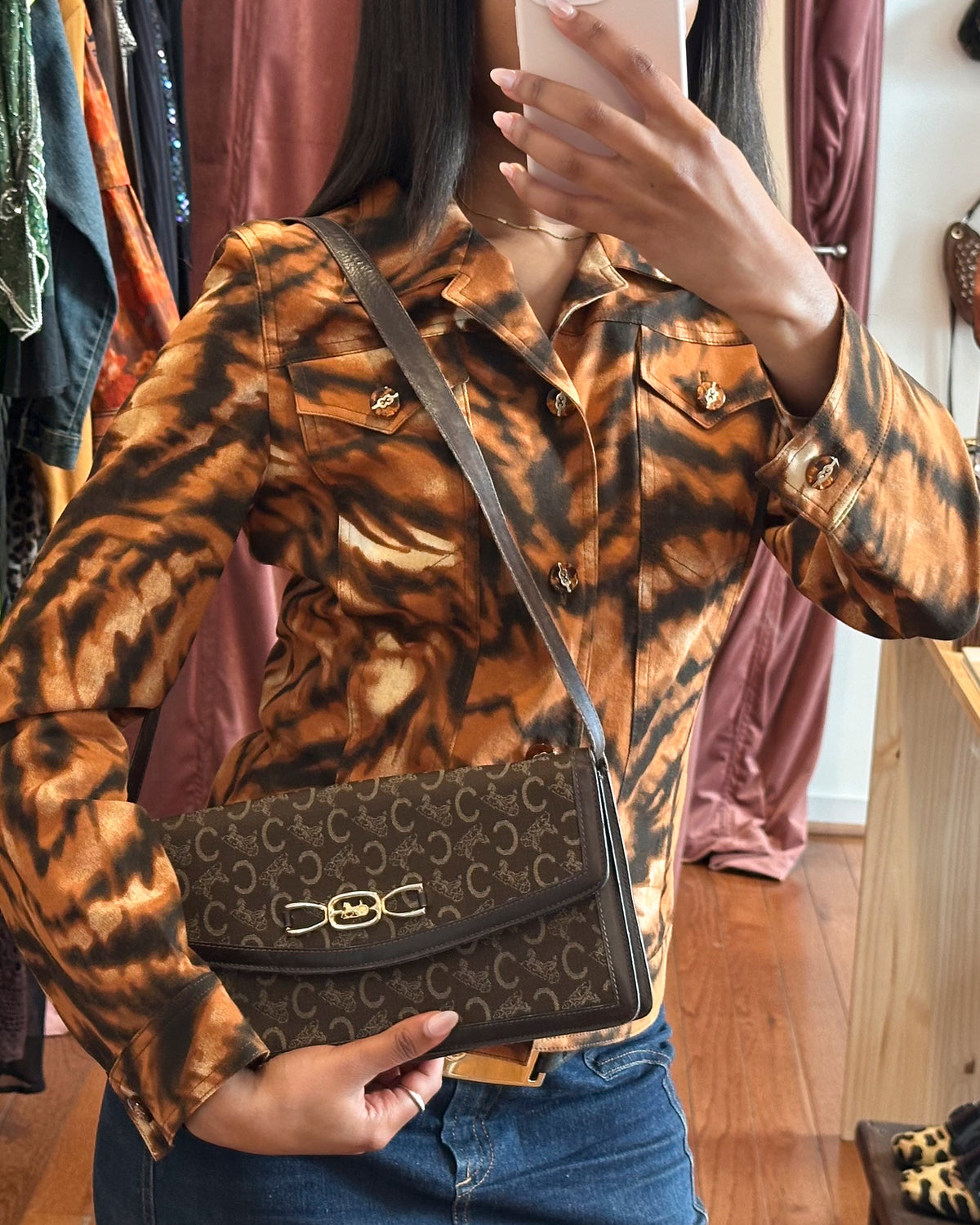 90s CELINE Brown Sulky Shoulder Bag