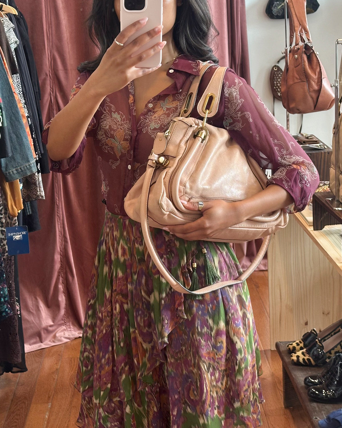 2000s CHLOE Paraty Blush Leather Bag
