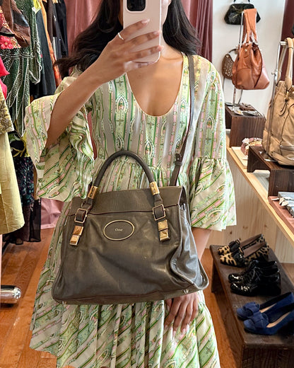 2000s CHLOE Victoria Olive Leather Bag