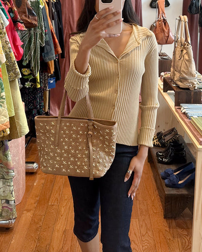 2000s JIMMY CHOO Sasha Small Beige Leather Bag