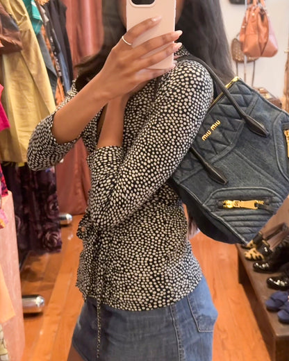 2000s MIU MIU Denim Moto Bag
