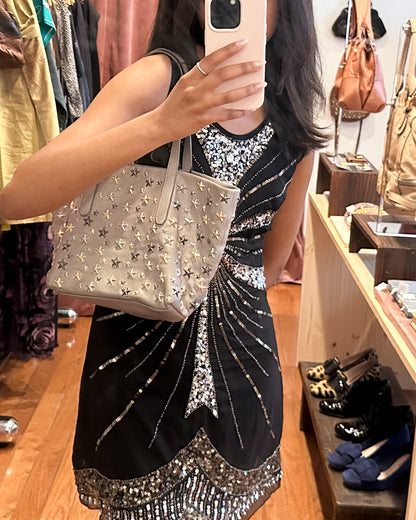 2000s JIMMY CHOO Sasha Small Grey Leather Bag