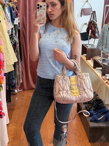 2000s MIU MIU Beige Matelasse Bag