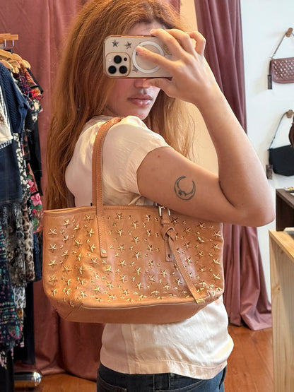 2000s JIMMY CHOO Tan Small Sasha Bag