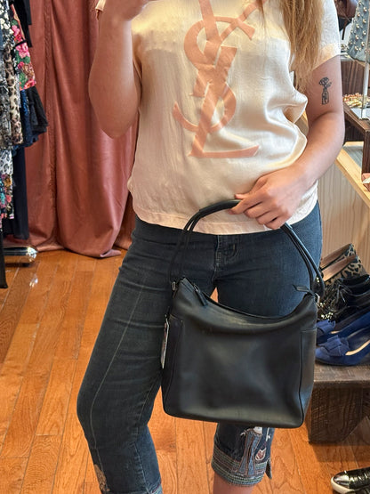 90s GUCCI Tom Ford Era Black Leather Hobo Bag