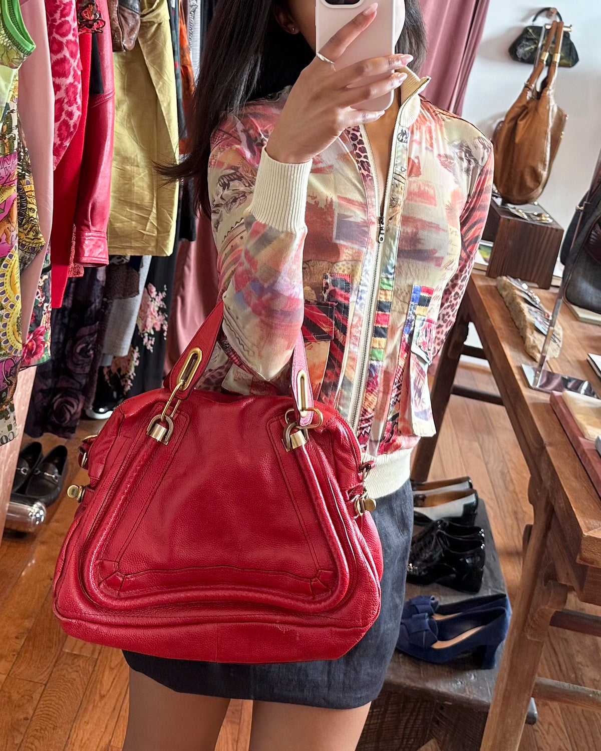 2000s CHLOE Red Paraty Bag