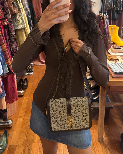 80s CELINE C Sulky Shoulder Bag