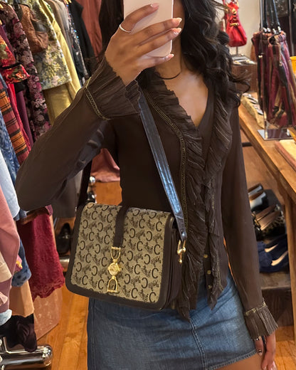 80s CELINE C Sulky Shoulder Bag