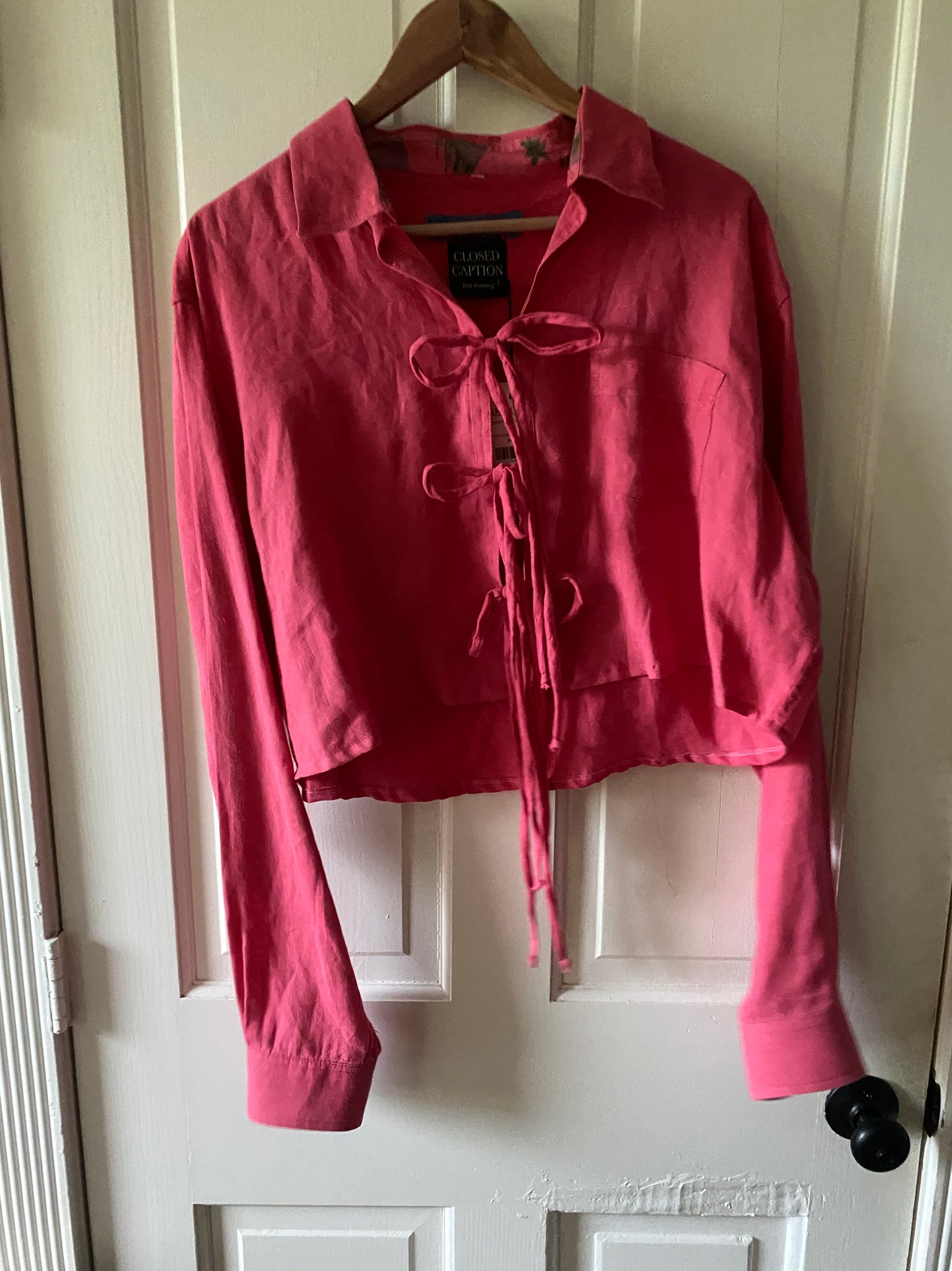 Remade Coral Linen Tie Shirt (S-L)