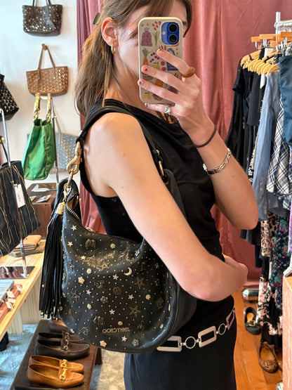 2011 JIMMY CHOO Black Solar Studded Hobo Bag (as is)