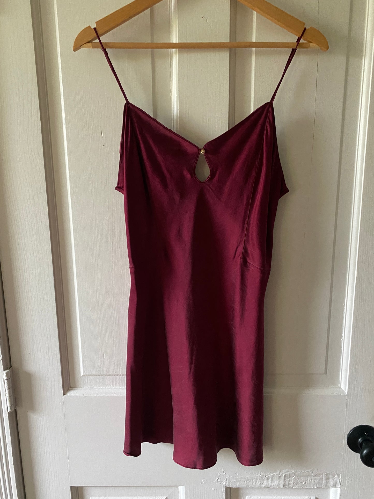 Vintage Burgundy Silk Slip Dress (S/M)