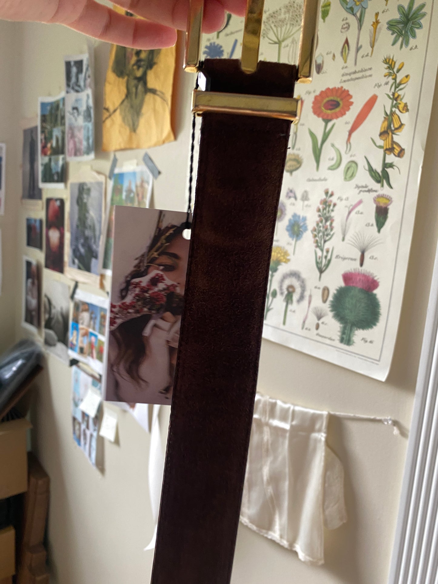 Vintage Brown Suede Wide Belt