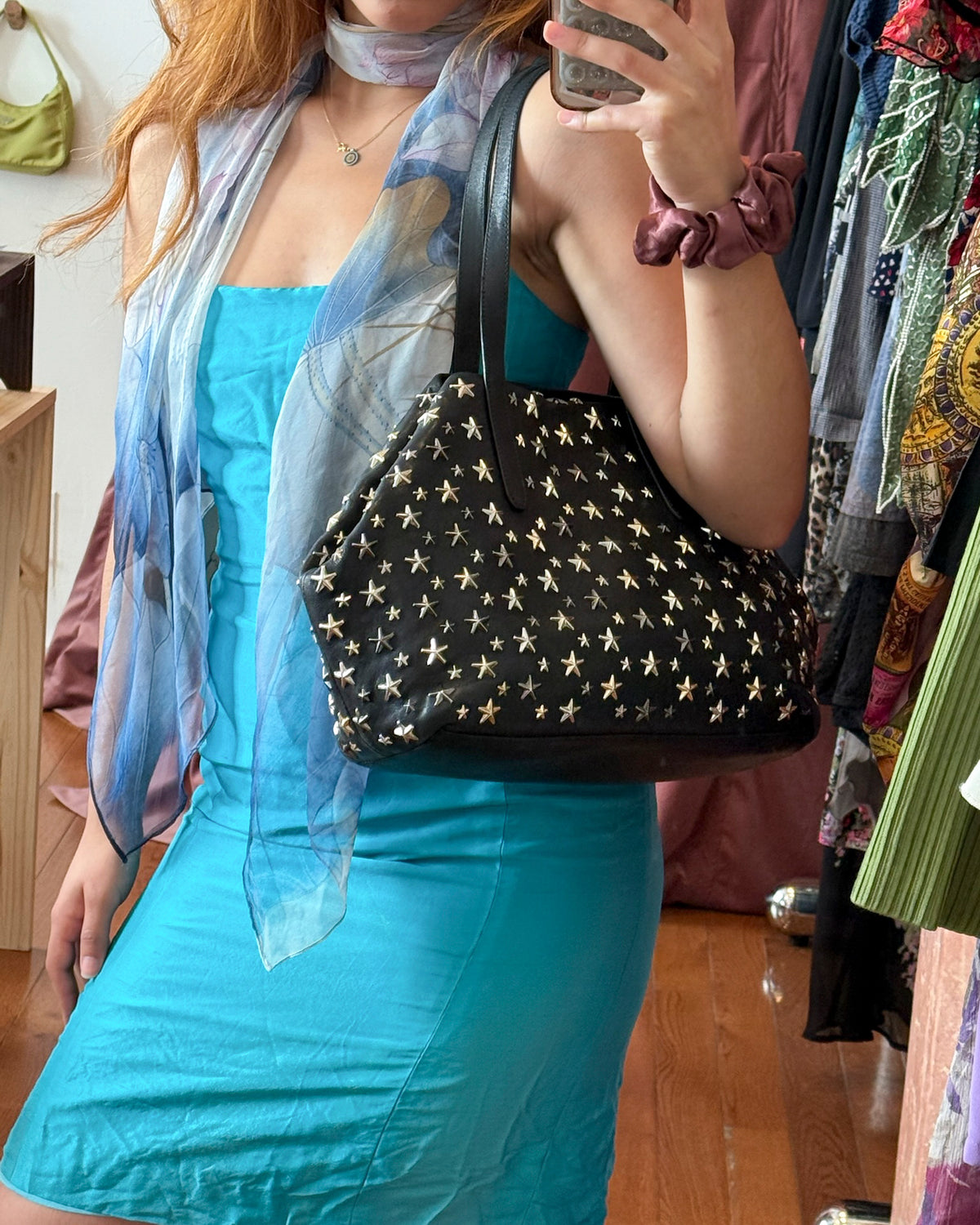 2000s JIMMY CHOO Sasha Medium Black Leather Bag