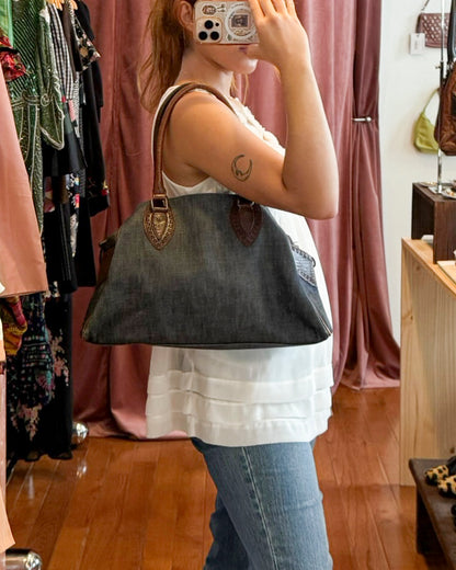 2000s FENDI Denim Etniko Du Jour Bag