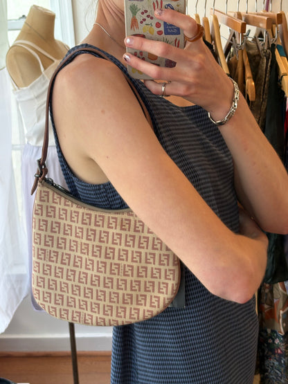 2000s FENDI Pink Zucchino Mini Oyster Bag