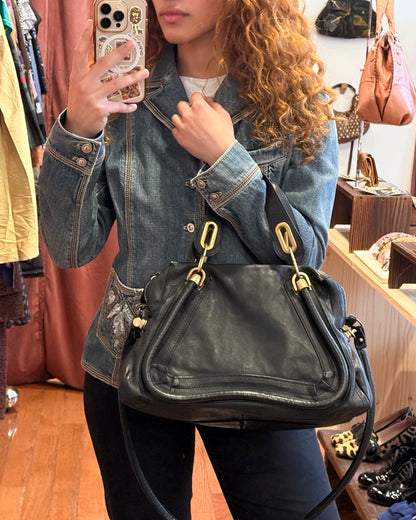 2000s CHLOE Paraty Black Leather Bag