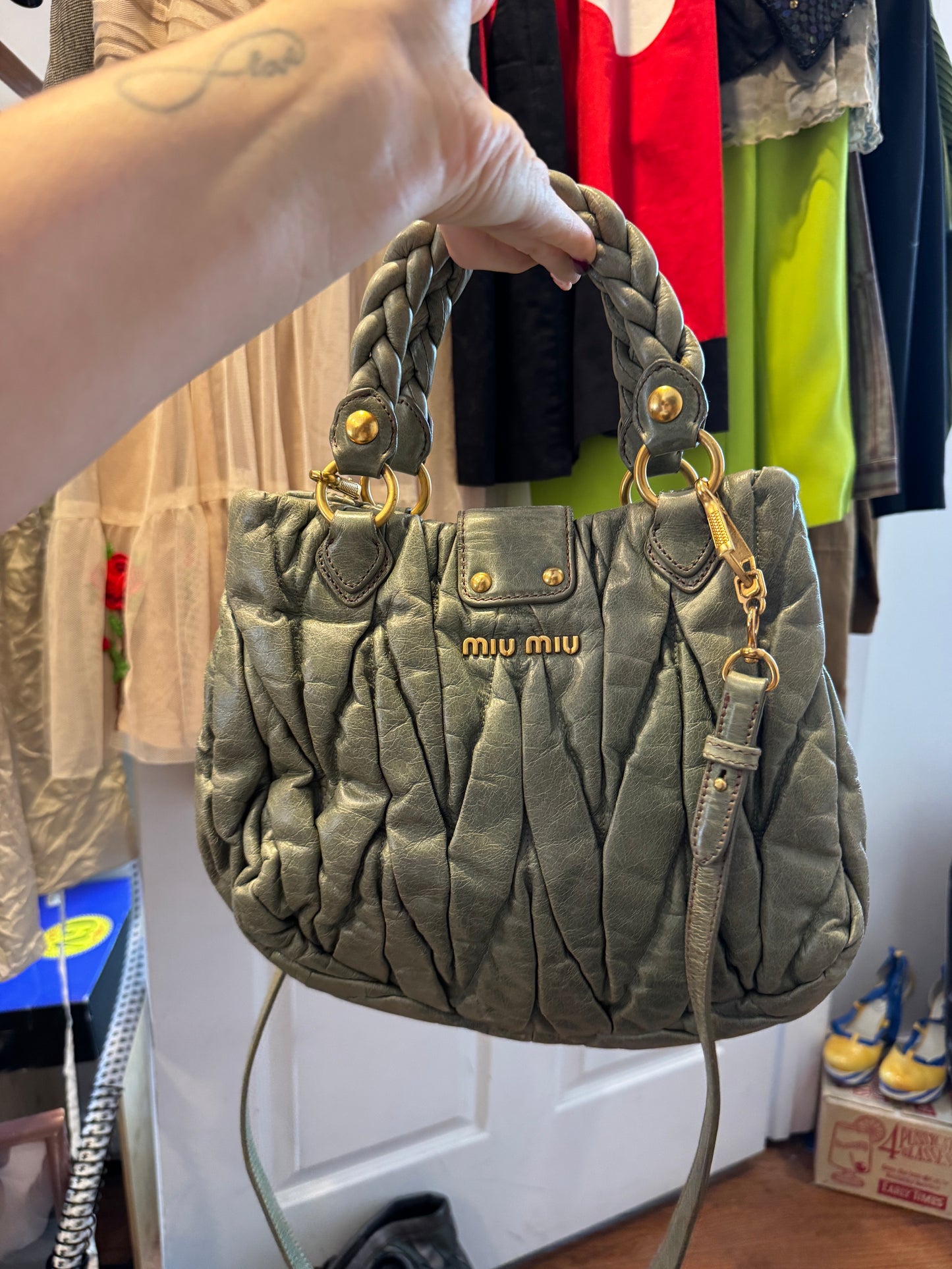 2000s MIU MIU Sage Matelasse Bag