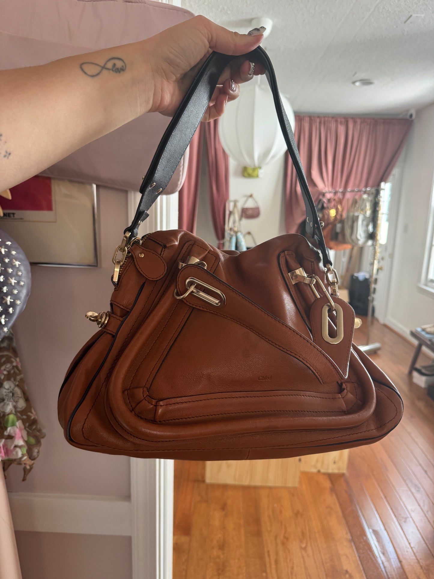 2000s CHLOE Military Paraty Brown Leather Bag