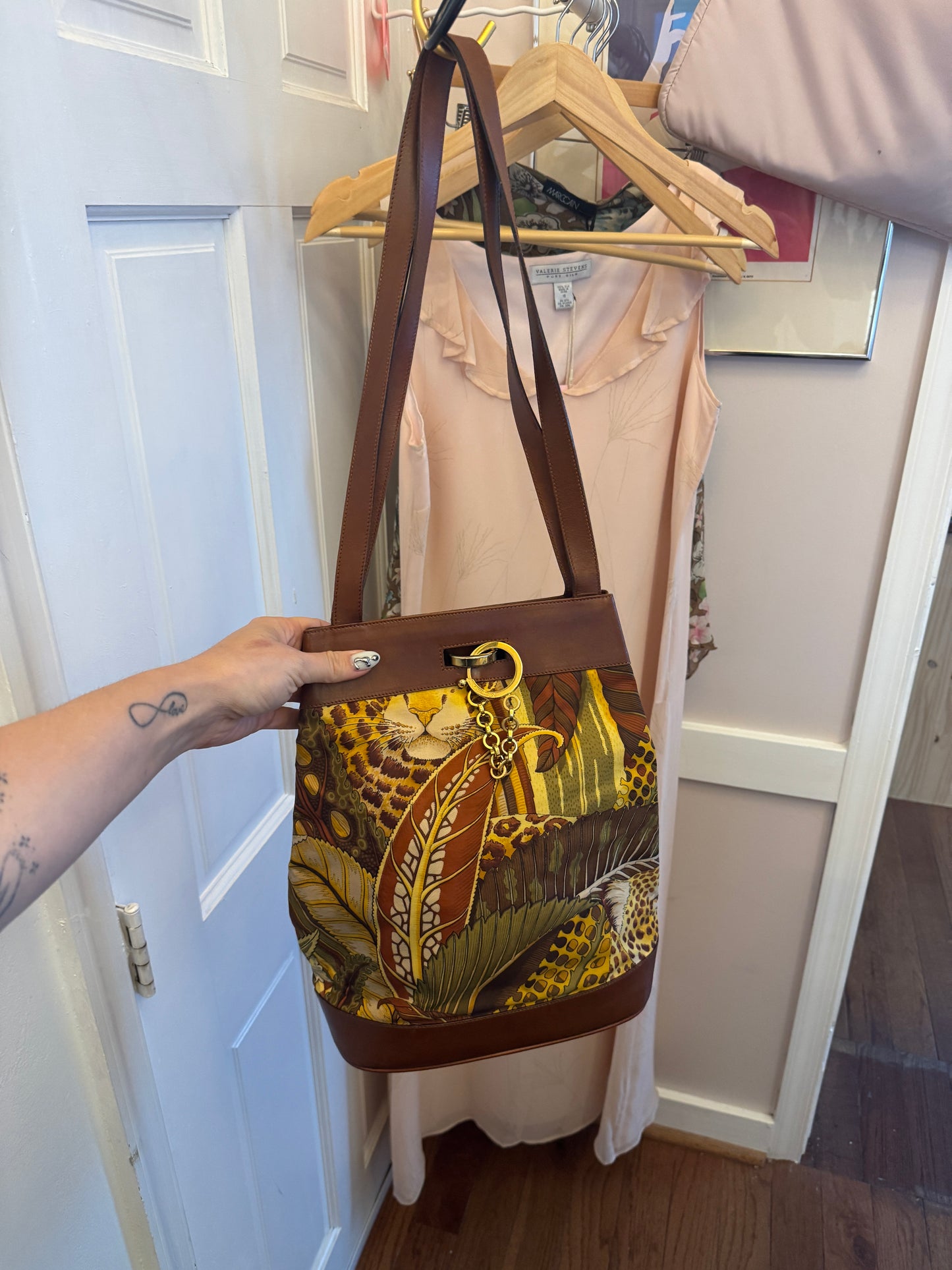 90s SALVATORE FERRAGAMO Jungle Safari Bucket Bag