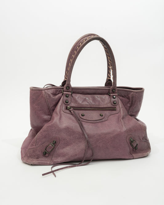 BALENCIAGA Plum The Sunday Tote