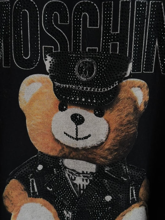 2016 LOVE MOSCHINO Rare Rhinestone Biker Teddy Tank (M/L)