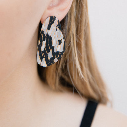 Geometric Abstract Statement Earrings - Closed Caption | Shop Vintage + Handmade. Always Sustainable. Never Wasteful.