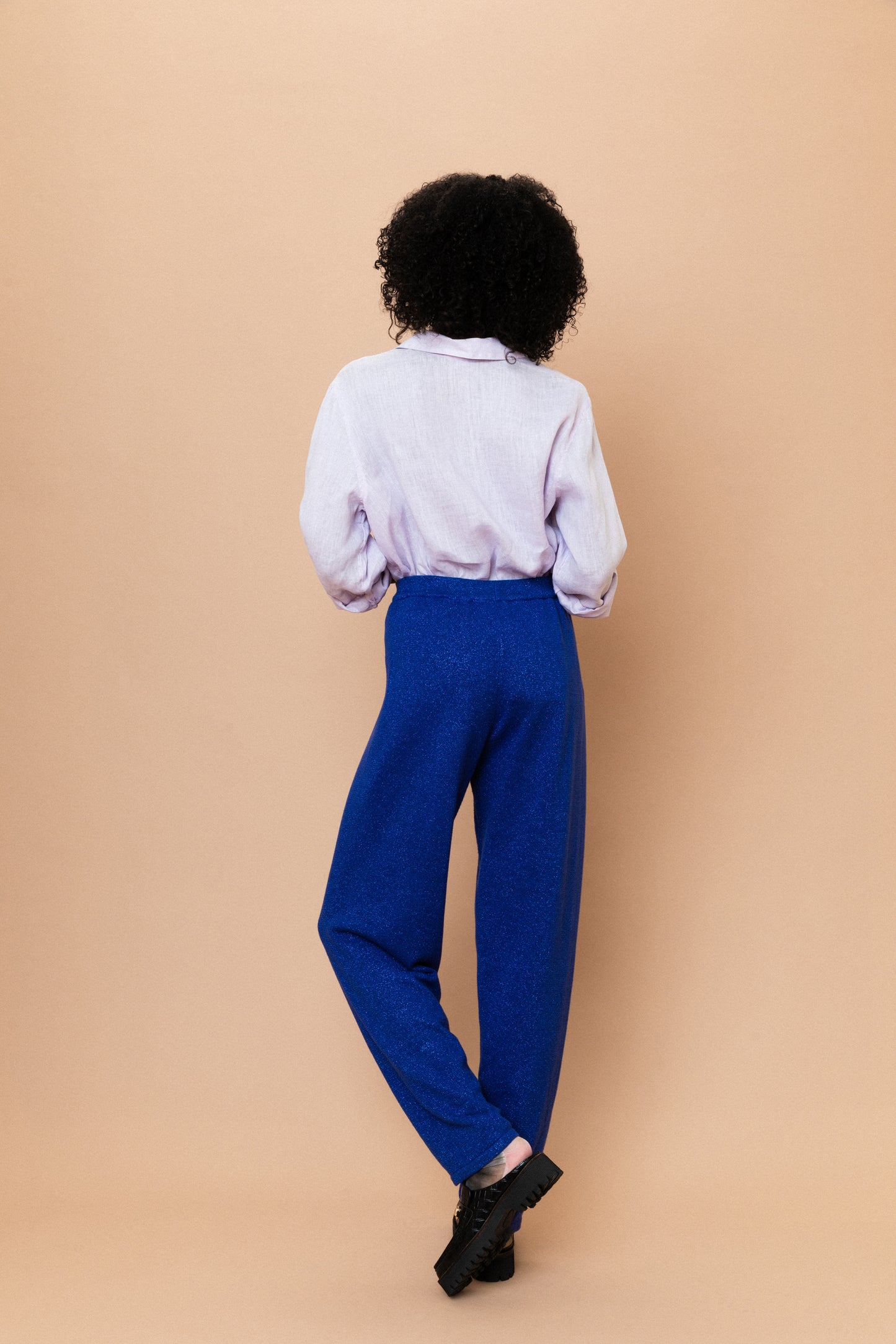 Vintage Sparkly Blue Elastic Pants (M)