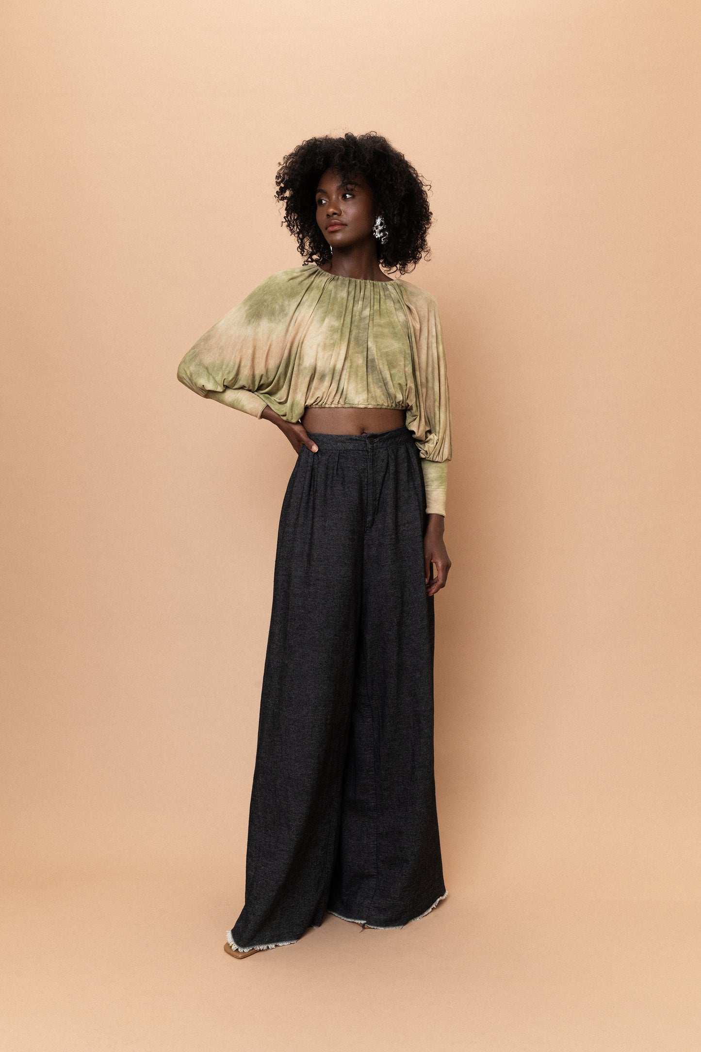 Wide Leg Denim Pants (S/M)