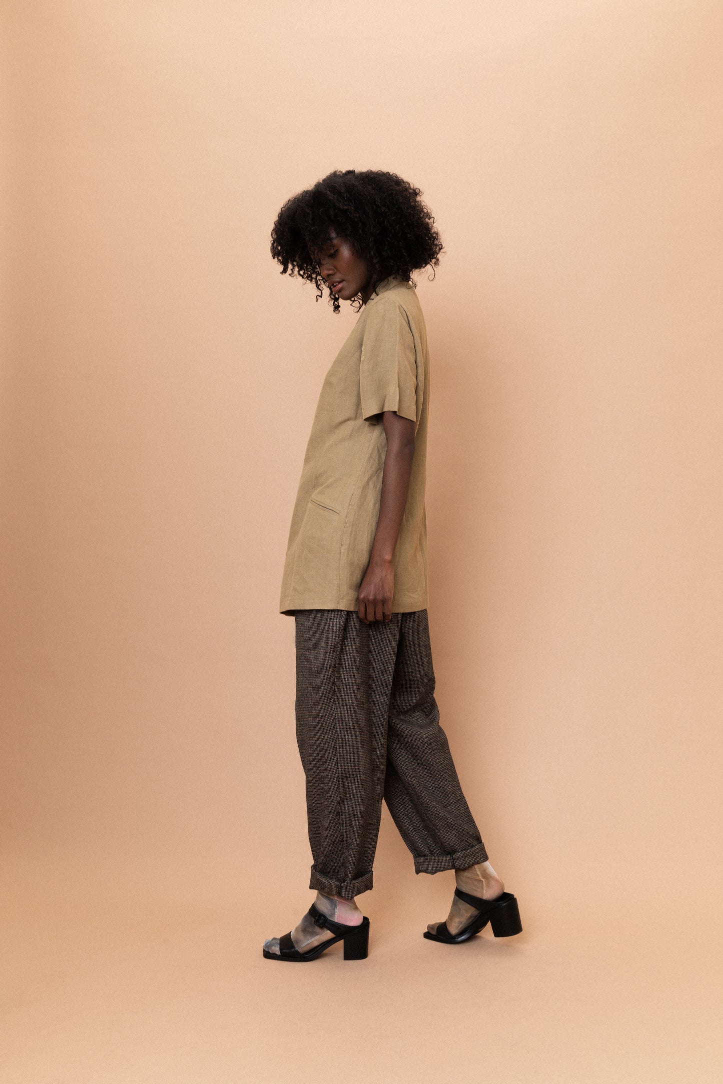 Vintage Checkered Relaxed Trousers (S/M)