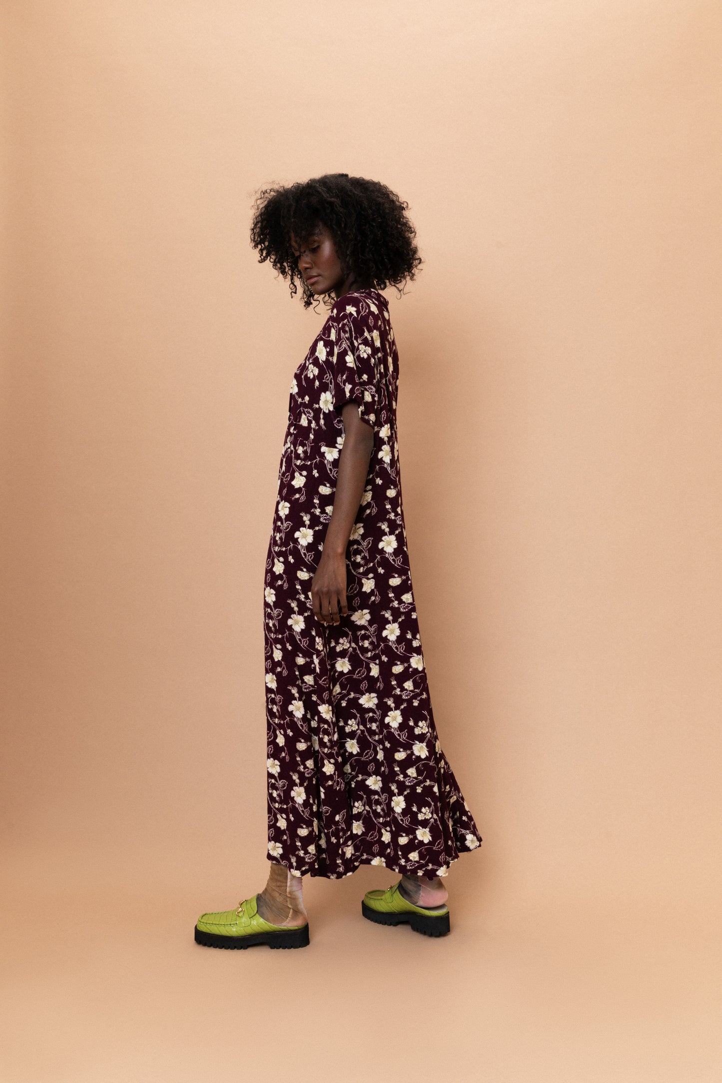 Vintage Oversized Floral Maxi Dress (S-L)